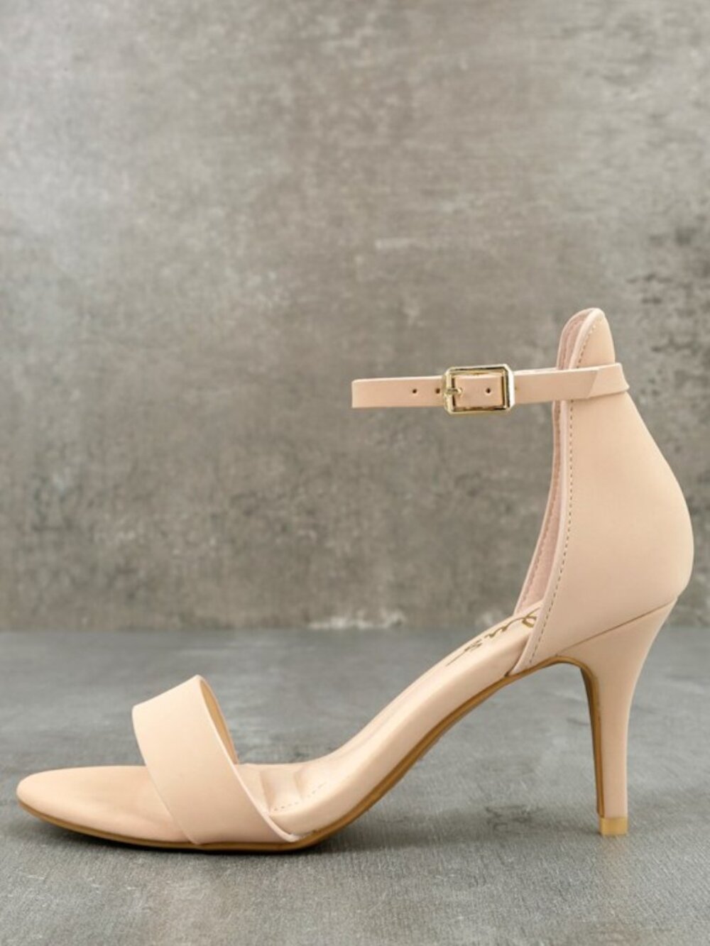 Lulus Published Author Nude Nubuck Ankle Strap Heels Beige - Size 5.5